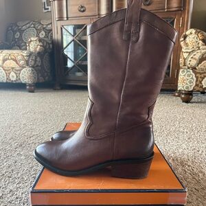 Arturo Chiang Brown Leather Women's Boots